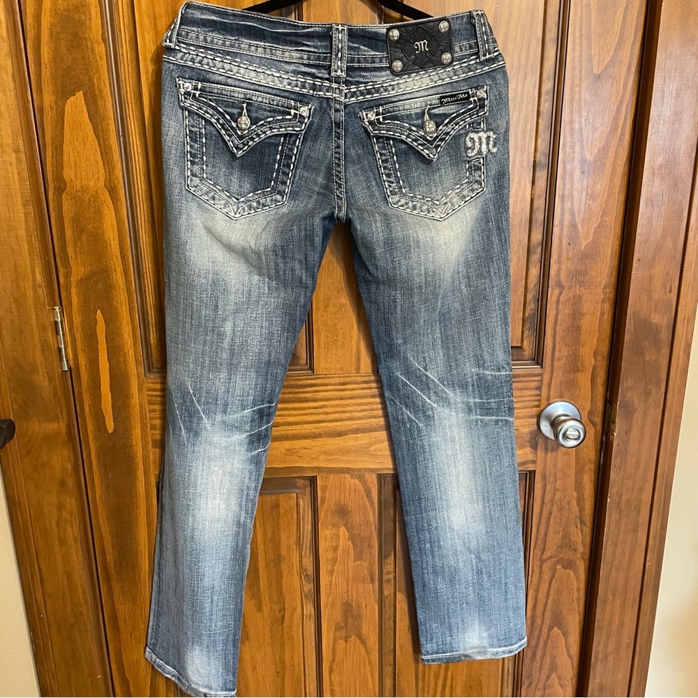 Miss Me Embroidered Straight Leg Jeans